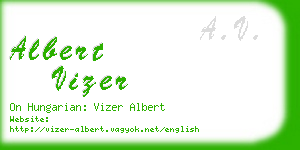 albert vizer business card